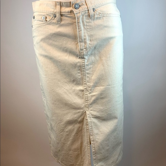 Gap Y2K Cream High Slit Front Denim Skirt - Picture 2 of 10